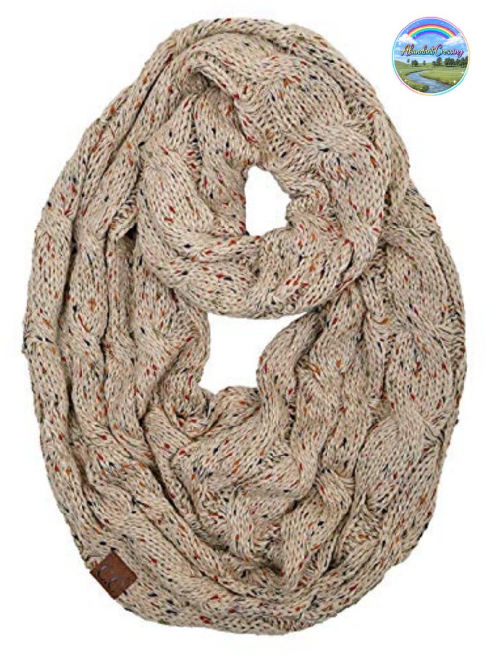 Oversized Chunky Cable Knit Infinity Scarf Soft Acrylic Winter Wrap